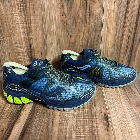 Saucony Xodus 2.0 Vibram Womens Trail Running Shoes Blue Green 10080 3 Size 5 - Picture 2 of 6
